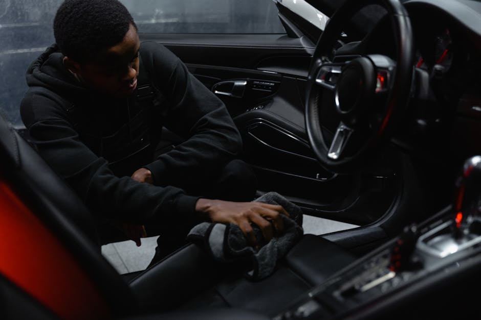 Detailed interior cleaning of a modern vehicle