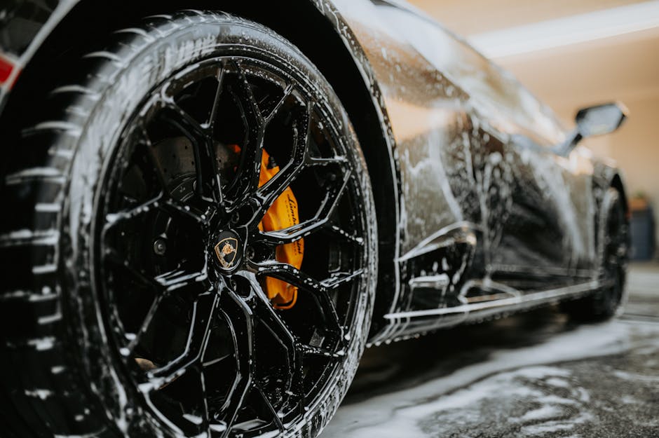 A sparkling clean car shining after a premium car wash